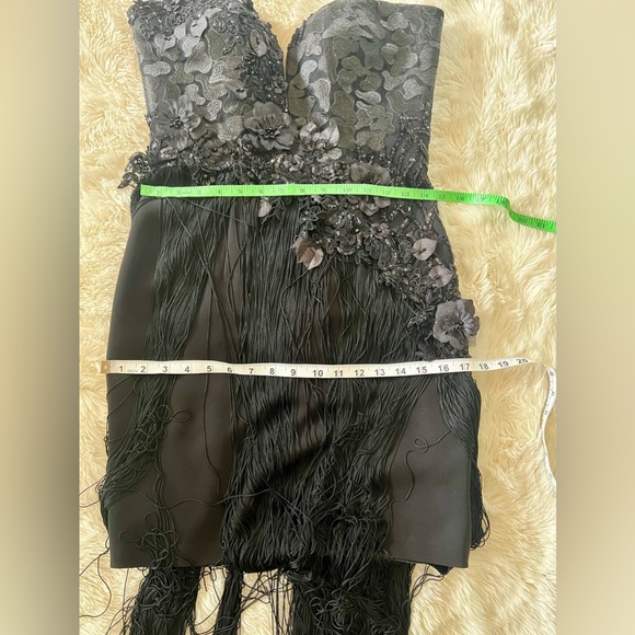 ALFABETA Gorgeous Sequined, Lace & Tassle Evening Gown. Elegant Yet Sexy Size S - Picture 17 of 17